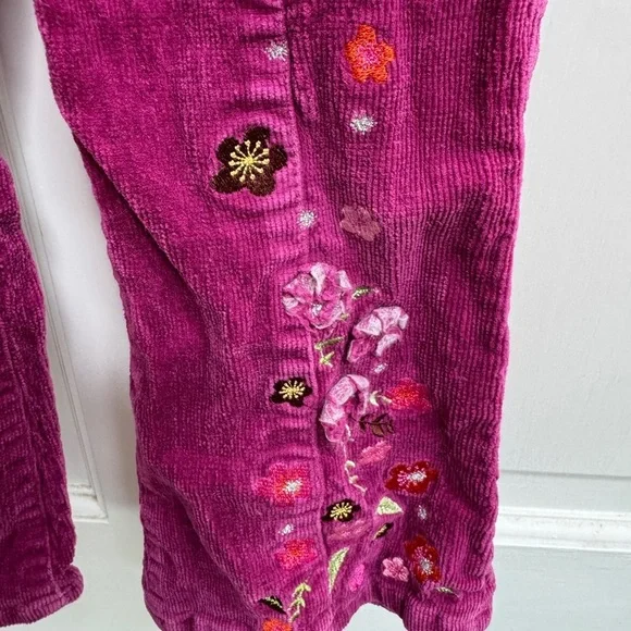 Barbie 2T Girls Pink/Purple Pants with Floral Embroidery - Picture 3 of 6